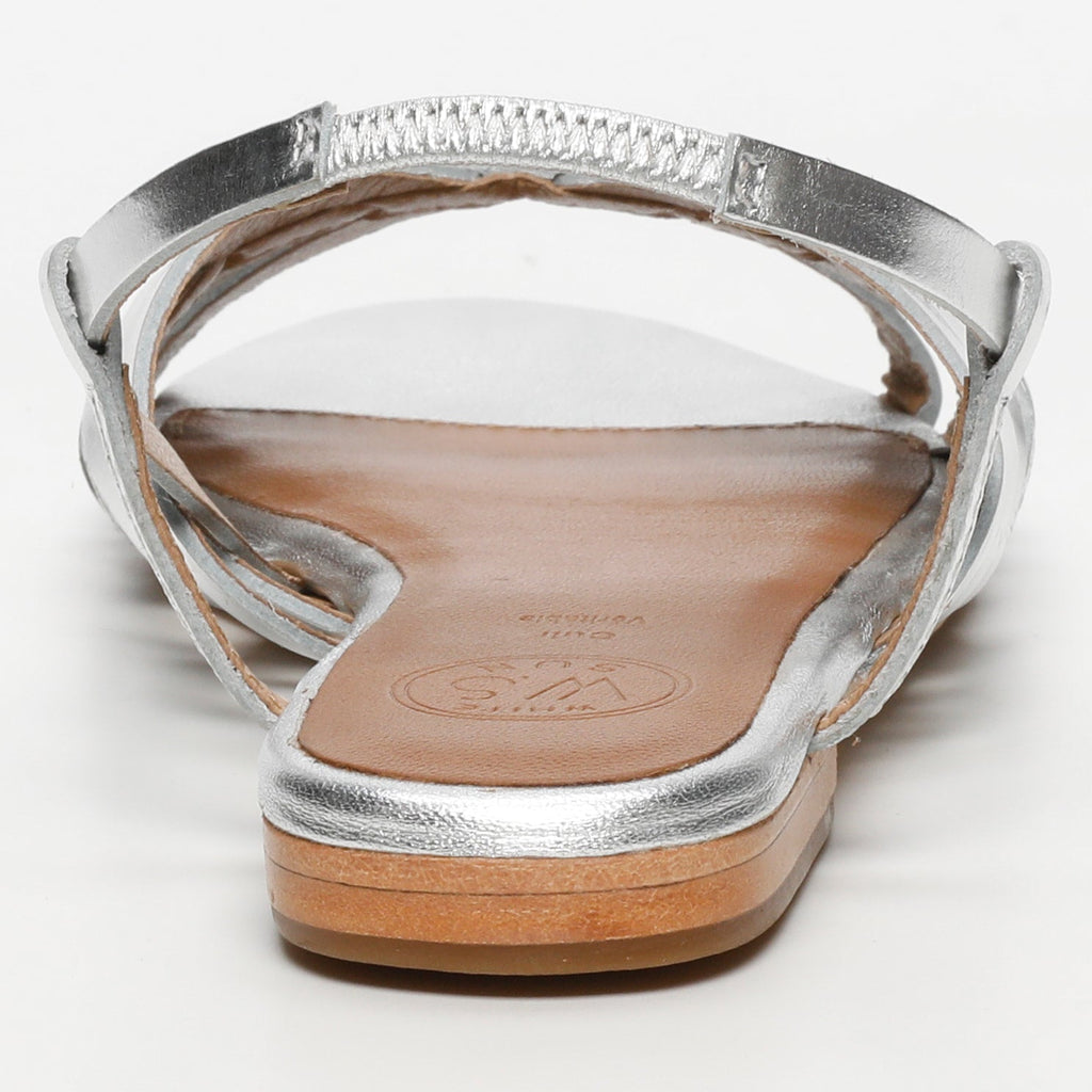 White Sun - Sandalias Babitha - Silver Goat Leather - Silver