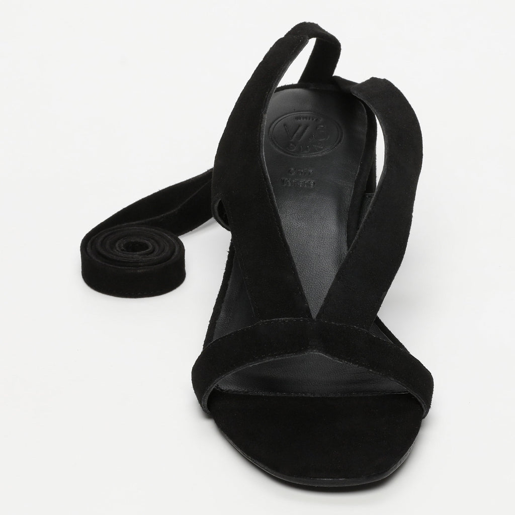 White Sun - Sandales Talon Isinya - Black Goat Suede - Black