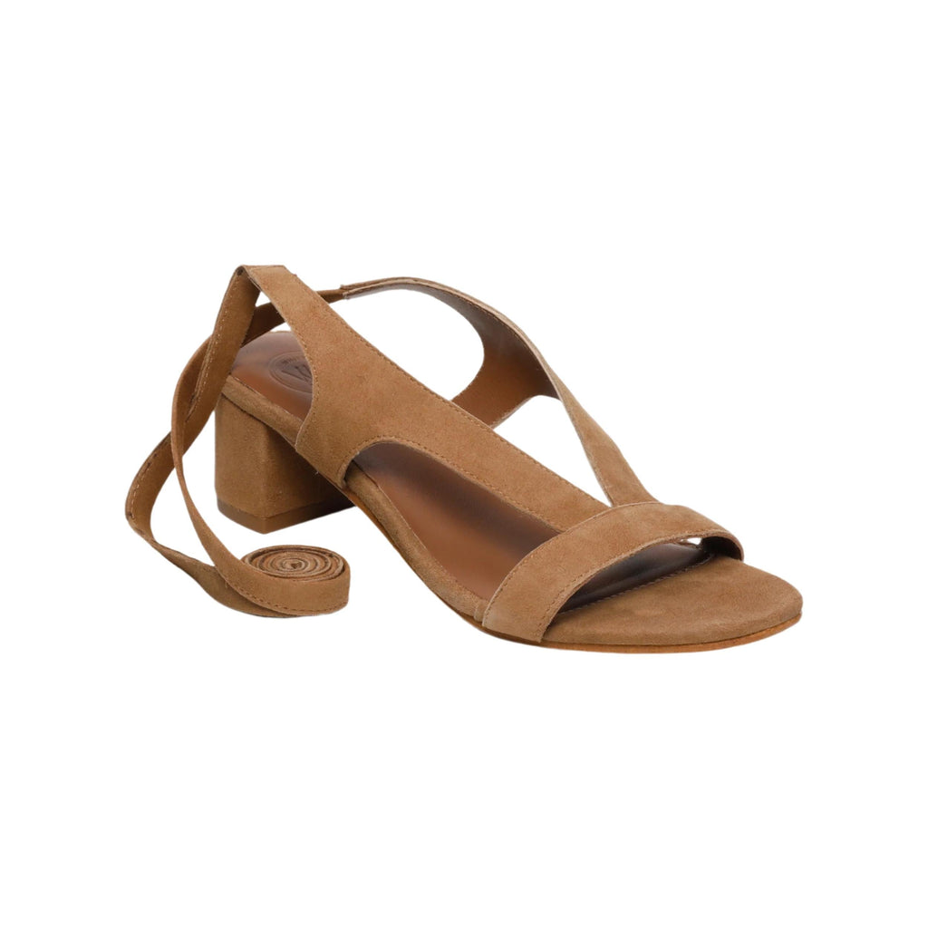 White Sun - Sandalias de Tacón Isinya - Marron Goat Suede - Marrón