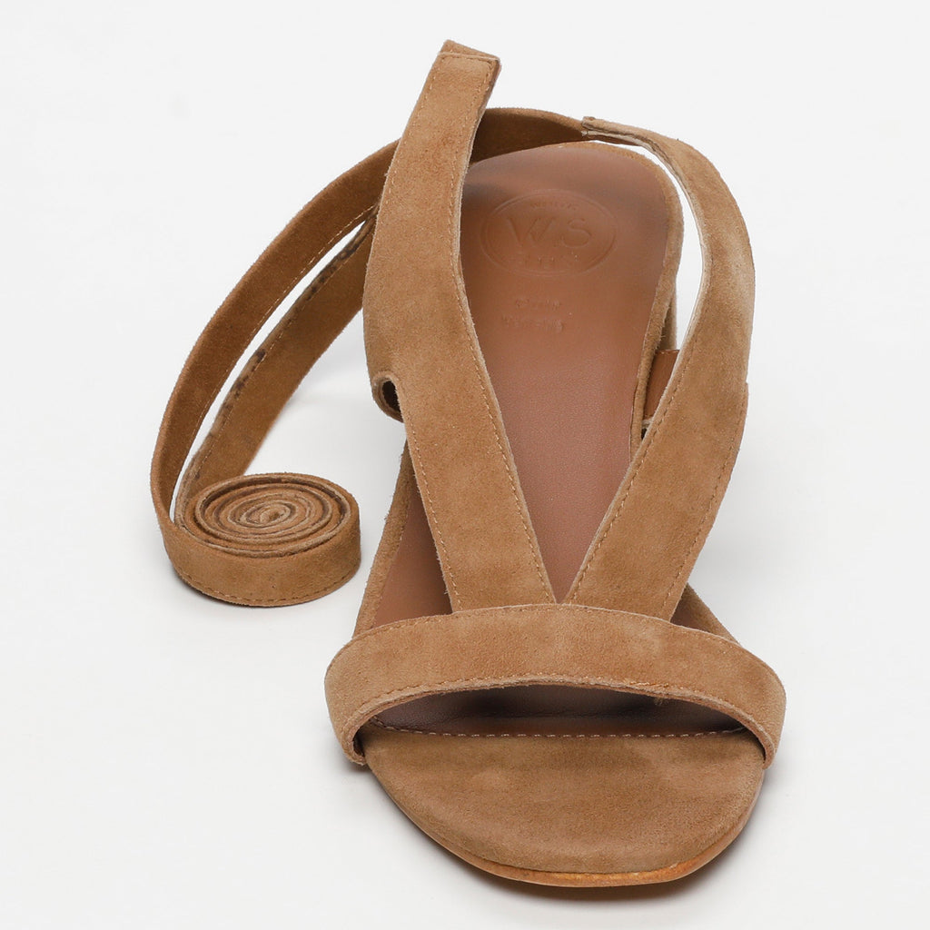 White Sun - Sandalias de Tacón Isinya - Marron Goat Suede - Marrón