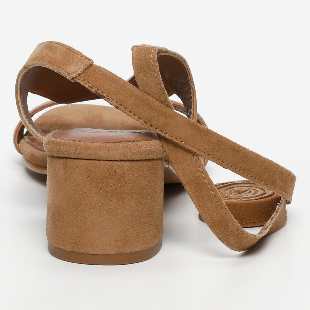 White Sun - Sandalias de Tacón Isinya - Marron Goat Suede - Marrón