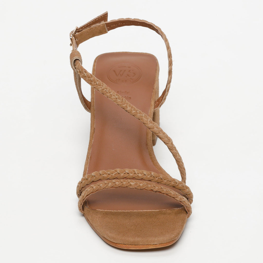White Sun - Sandales Talon Riviera - Camel Goat Suede - Camel