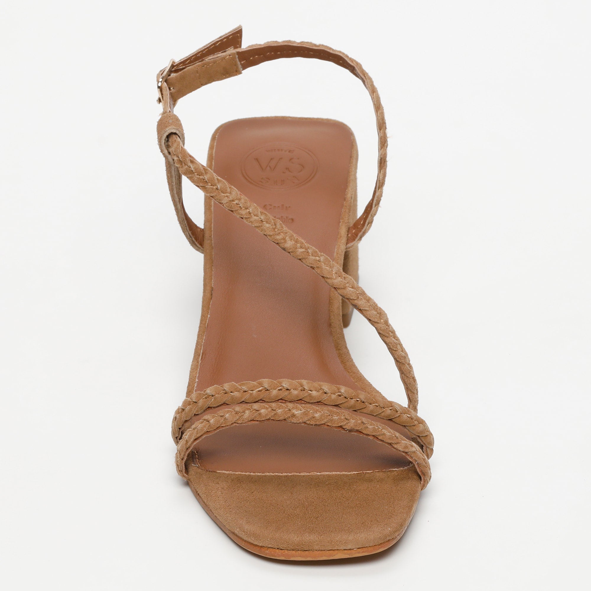 White Sun - Sandales Talon Riviera - Camel Goat Suede - Camel