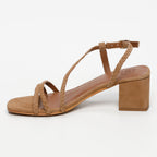 White Sun - Sandales Talon Riviera - Camel Goat Suede - Camel