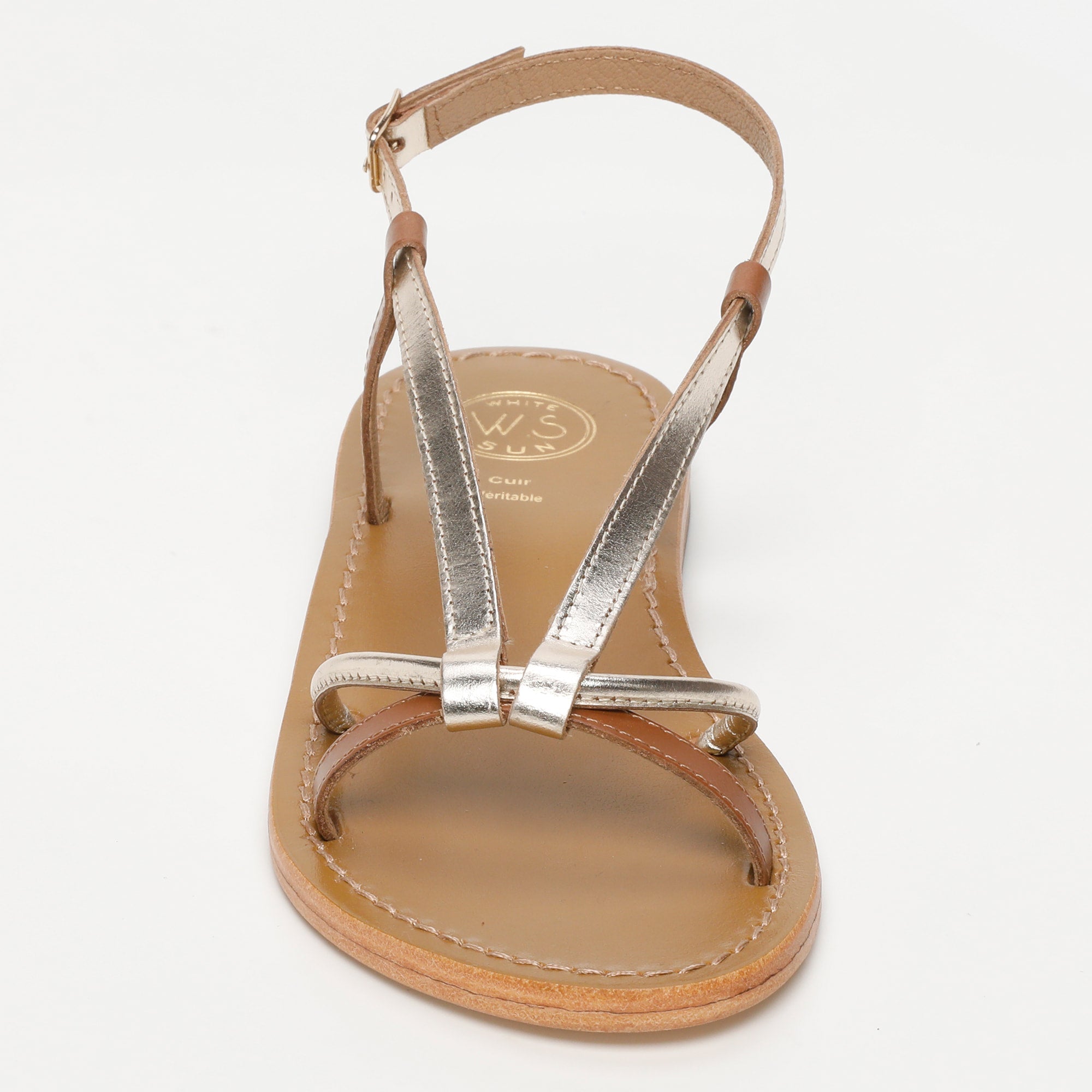 White Sun - Sandales Monashi - Camel Buff - Gold+Camel