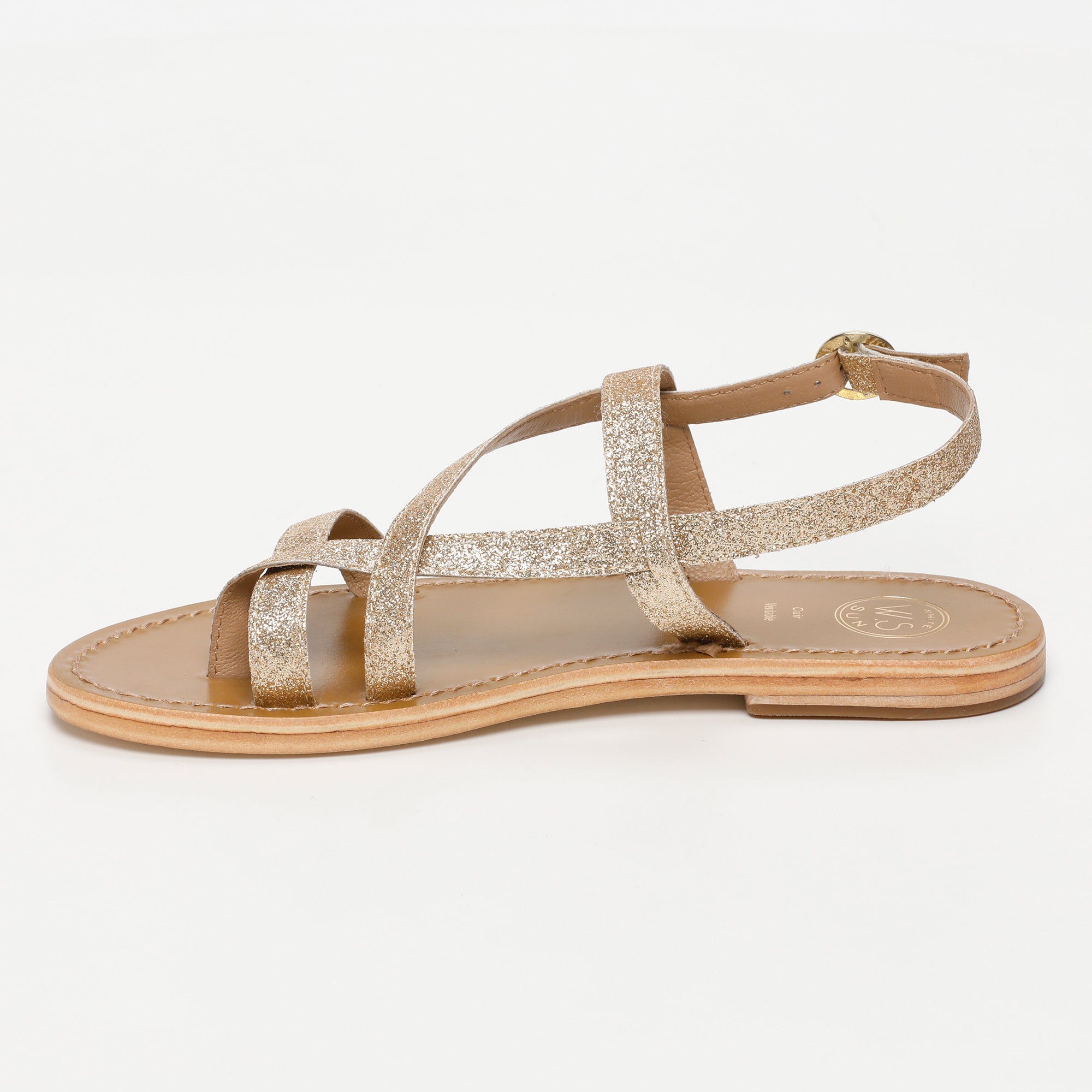 White Sun - Sandalias Alassio - Gold Glitter - Gold Glitter