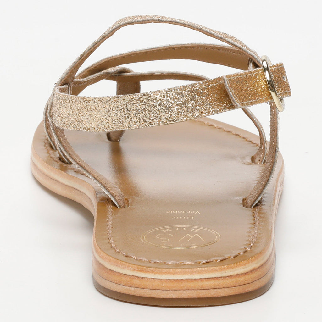 White Sun - Sandalias Alassio - Gold Glitter - Gold Glitter
