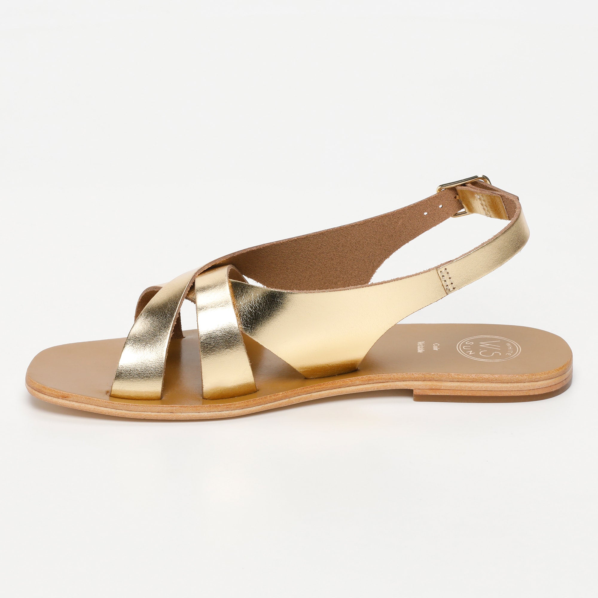 White Sun - Sandales Sampaya - Dark Gold Buff - Doré