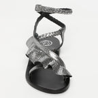White Sun - Sandalias Yonora - Pewter Crackle Foil Goat - Gris