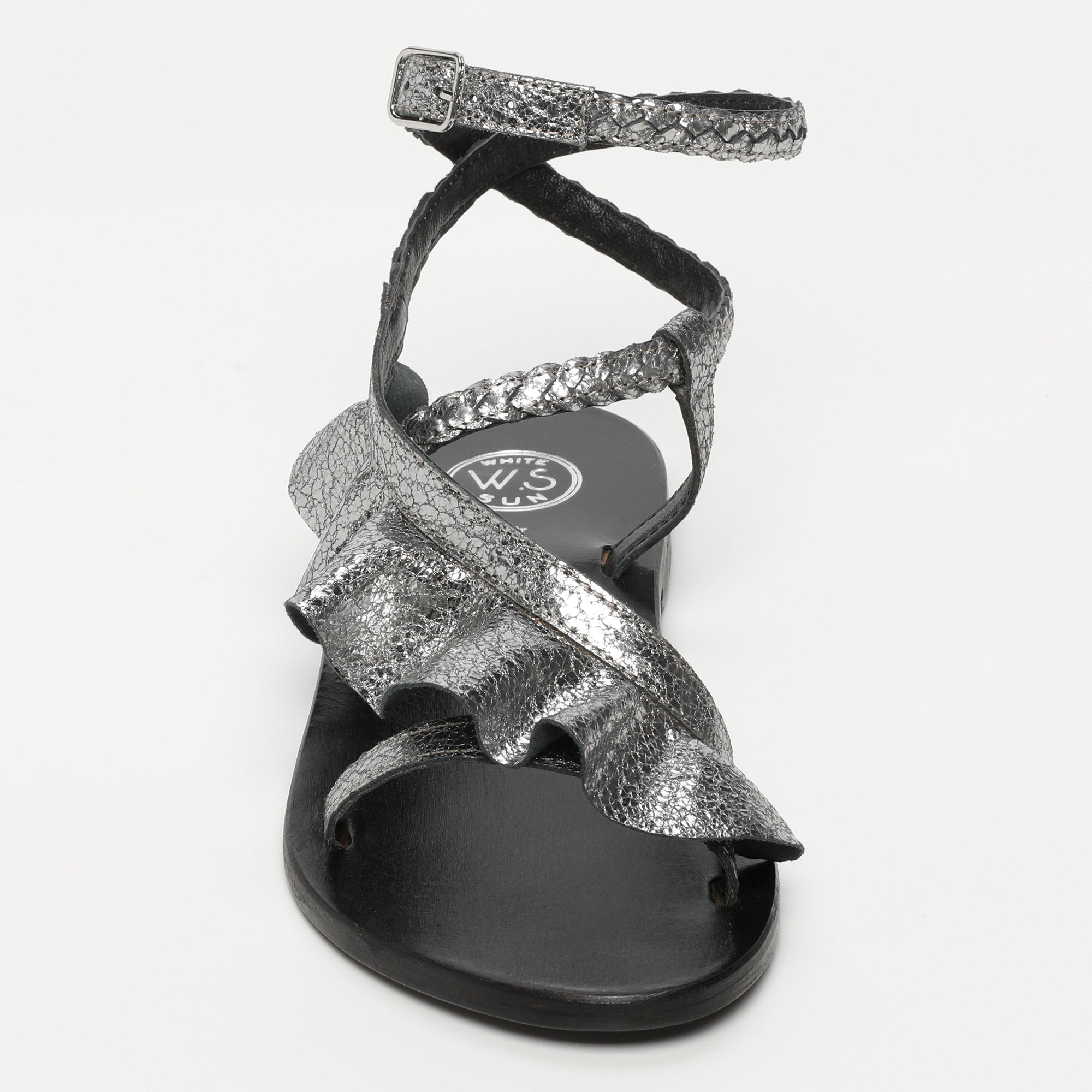 White Sun - Sandalias Yonora - Pewter Crackle Foil Goat - Gris