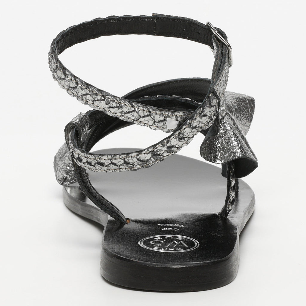 White Sun - Sandalias Yonora - Pewter Crackle Foil Goat - Gris
