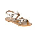 White Sun - Sandales Faro - Light Gold Croco Print Goat - Doré