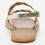 White Sun - Sandales Faro - Light Gold Croco Print Goat - Doré
