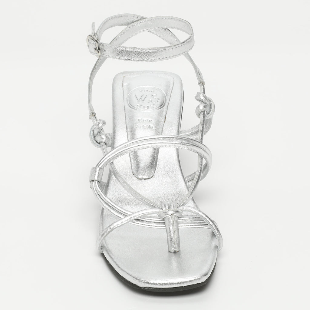 Baie Heeled Sandals - Silver