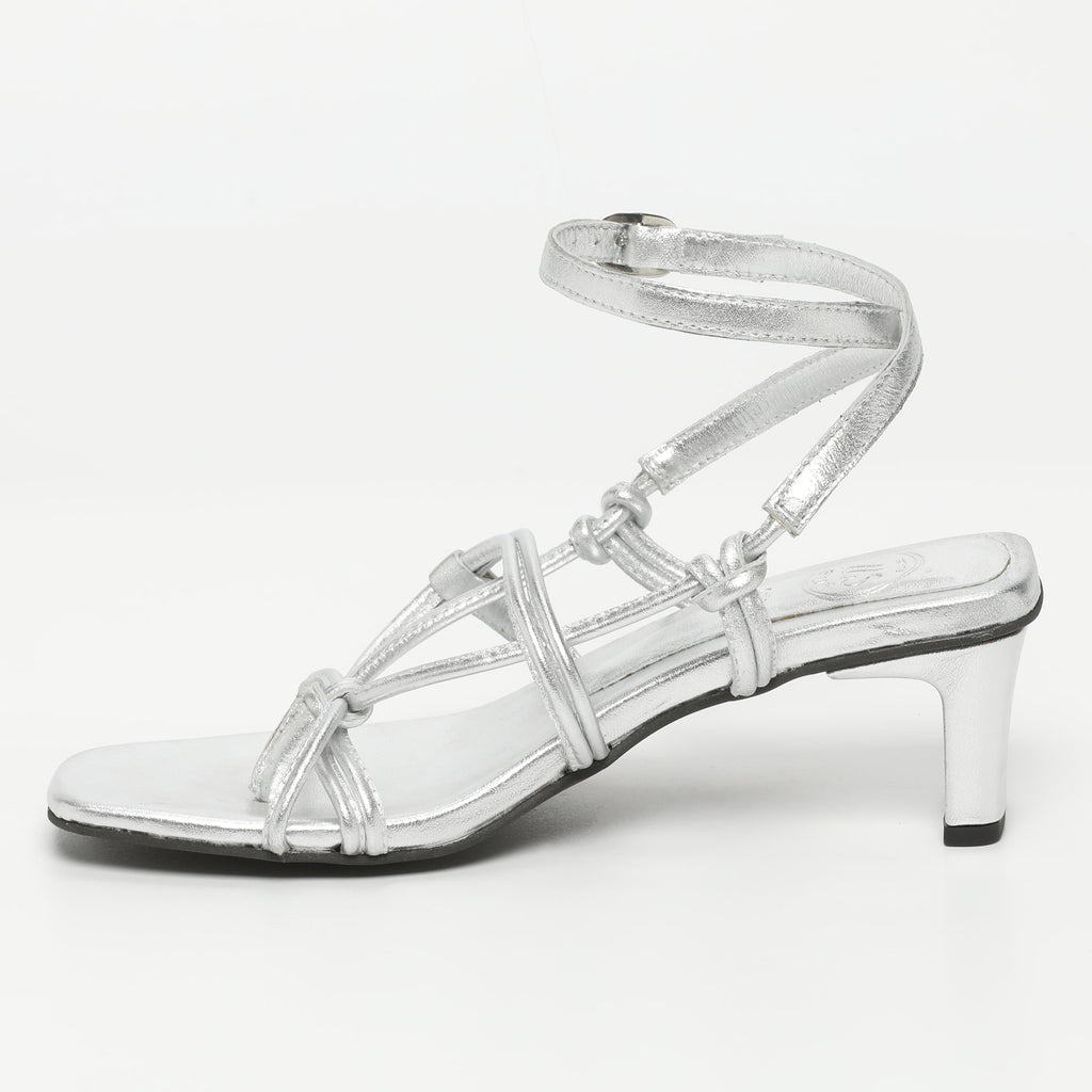 Baie Heeled Sandals - Silver
