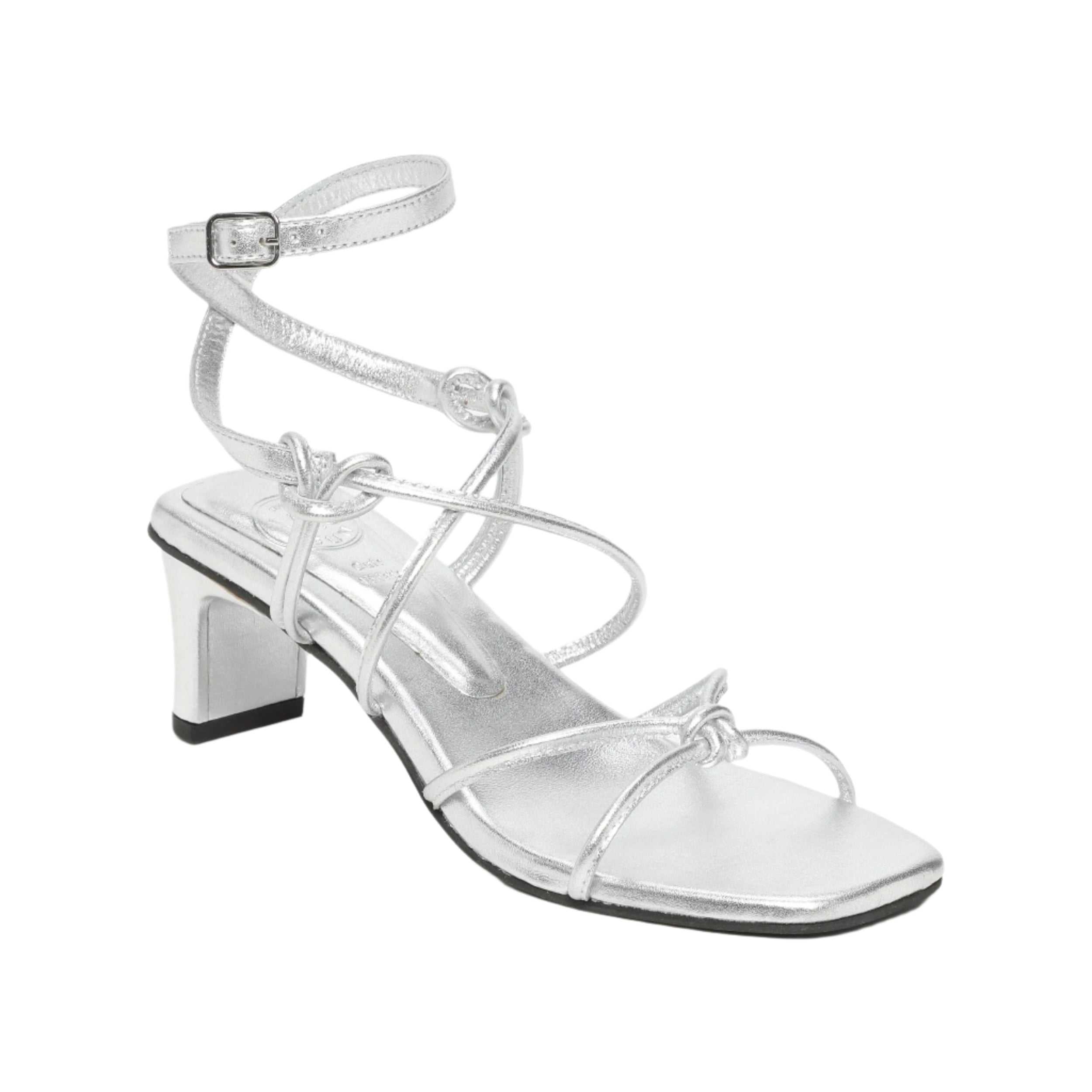 Zelie Heeled Sandals - Silver
