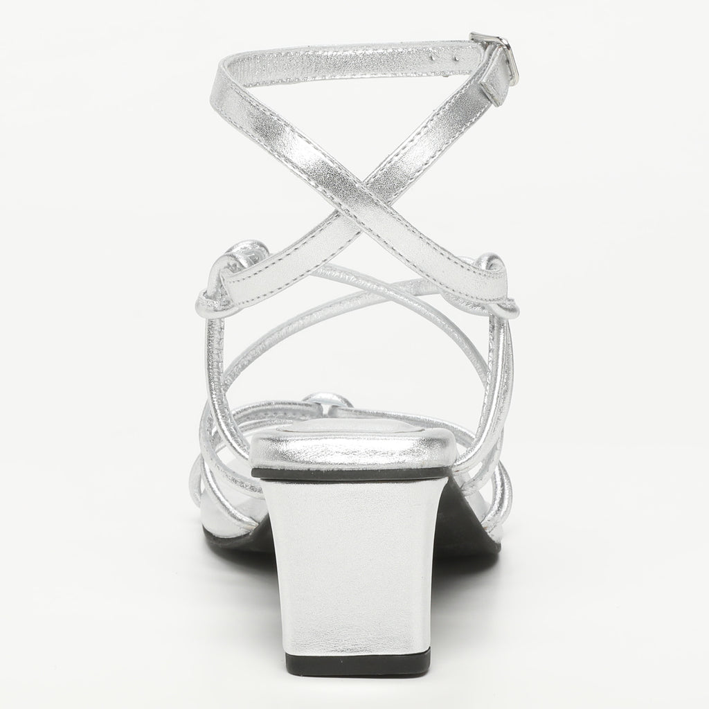 Zelie Heeled Sandals - Silver