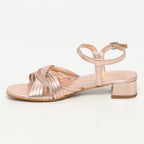 White Sun - Sandales Talon Akebi - Rosegold Sheep Metallic Nappa - Rosegold