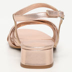 White Sun - Sandales Talon Akebi - Rosegold Sheep Metallic Nappa - Rosegold