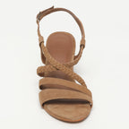White Sun - Sandales Talon Cudrang - Camel Goat Suede - Marron