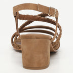 White Sun - Sandales Talon Cudrang - Camel Goat Suede - Marron