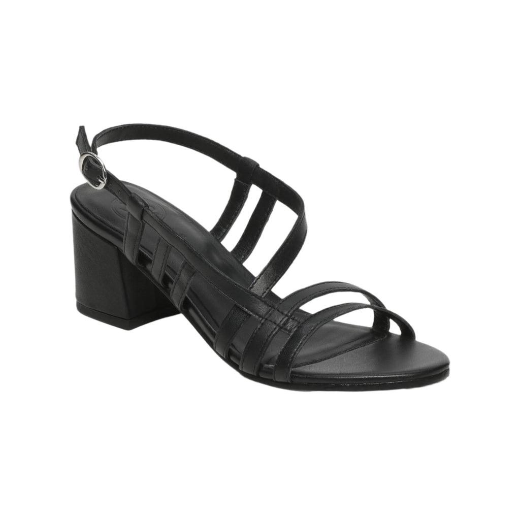 White Sun - Sandales Talon Prunier - Black Sheep Nappa - Noir