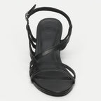 White Sun - Sandales Talon Prunier - Black Sheep Nappa - Noir