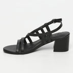 White Sun - Sandales Talon Prunier - Black Sheep Nappa - Noir