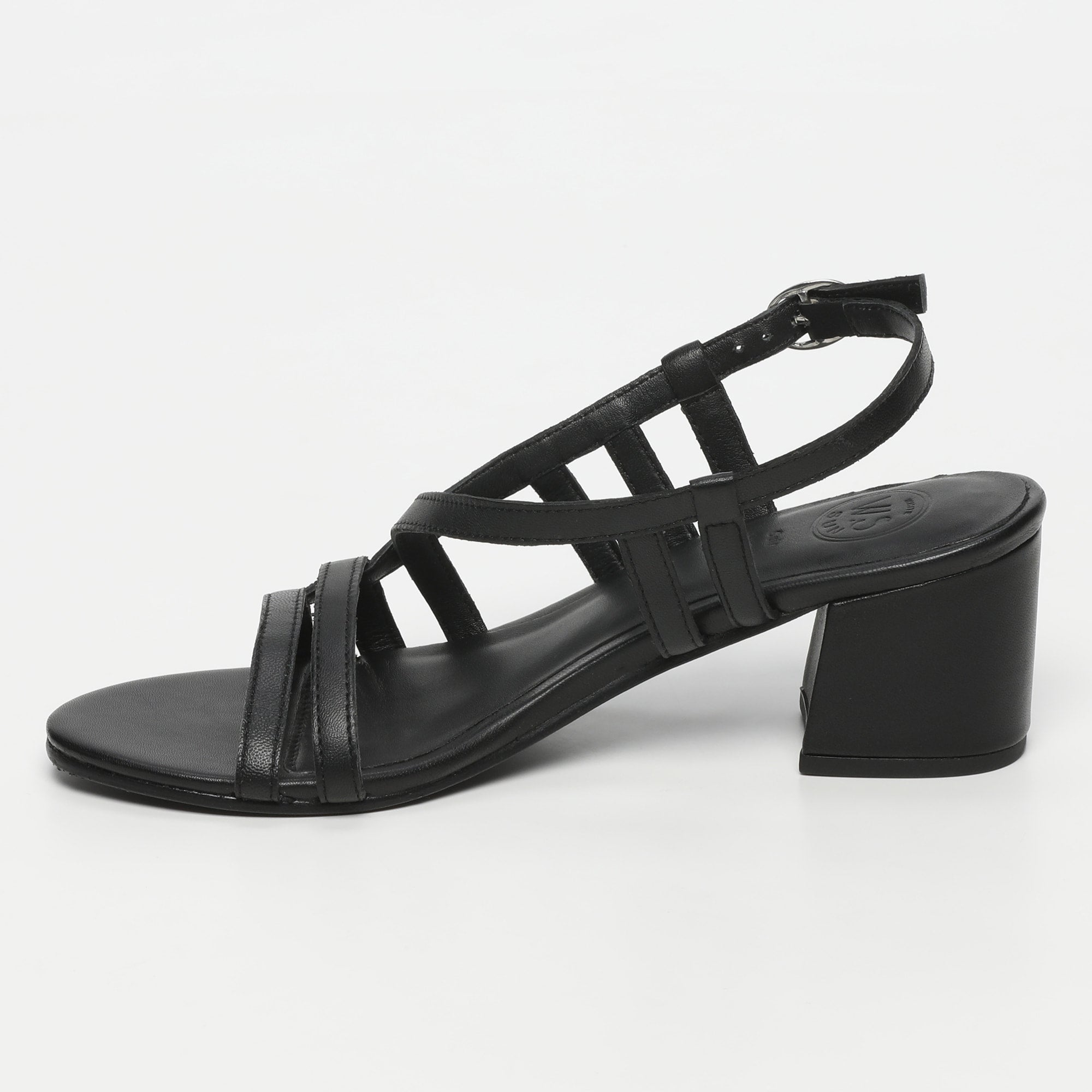 White Sun - Sandales Talon Prunier - Black Sheep Nappa - Noir