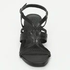 White Sun - Sandales Talon Fuyu - Black Goat Leather - Noir