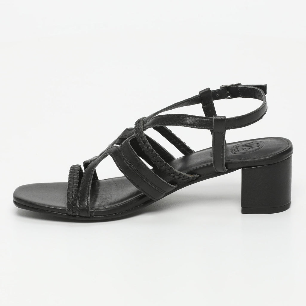 White Sun - Sandales Talon Fuyu - Black Goat Leather - Noir