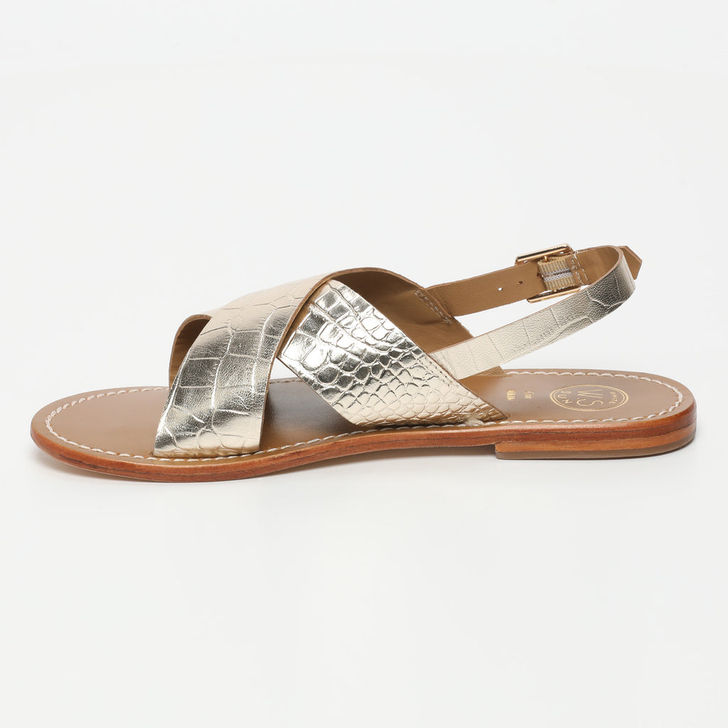 Sandales Macapa - Light Gold Croco