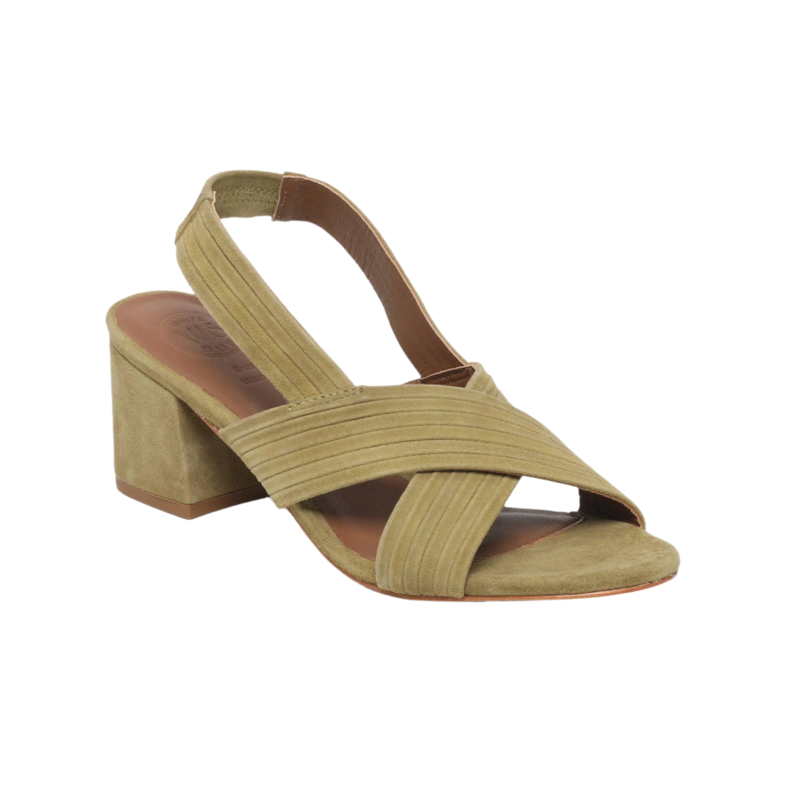 White Sun - Sandalias de tacón Isia - Olive Goat Suede - Oliva