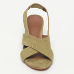 White Sun - Sandalias de tacón Isia - Olive Goat Suede - Oliva