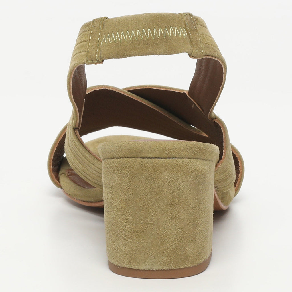 White Sun - Sandalias de tacón Isia - Olive Goat Suede - Oliva