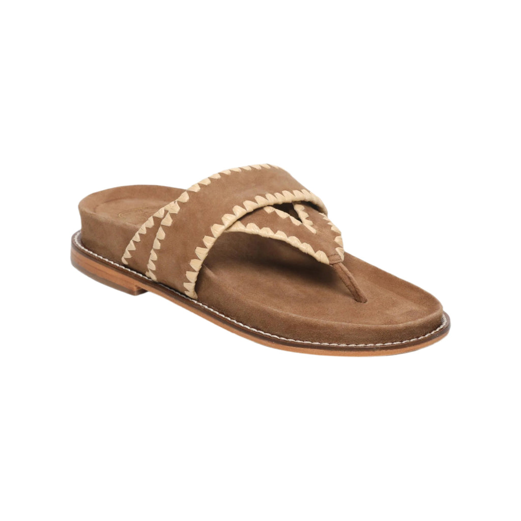 White Sun - Mules Caelum - Camel Goat Suede - Camel+Beige