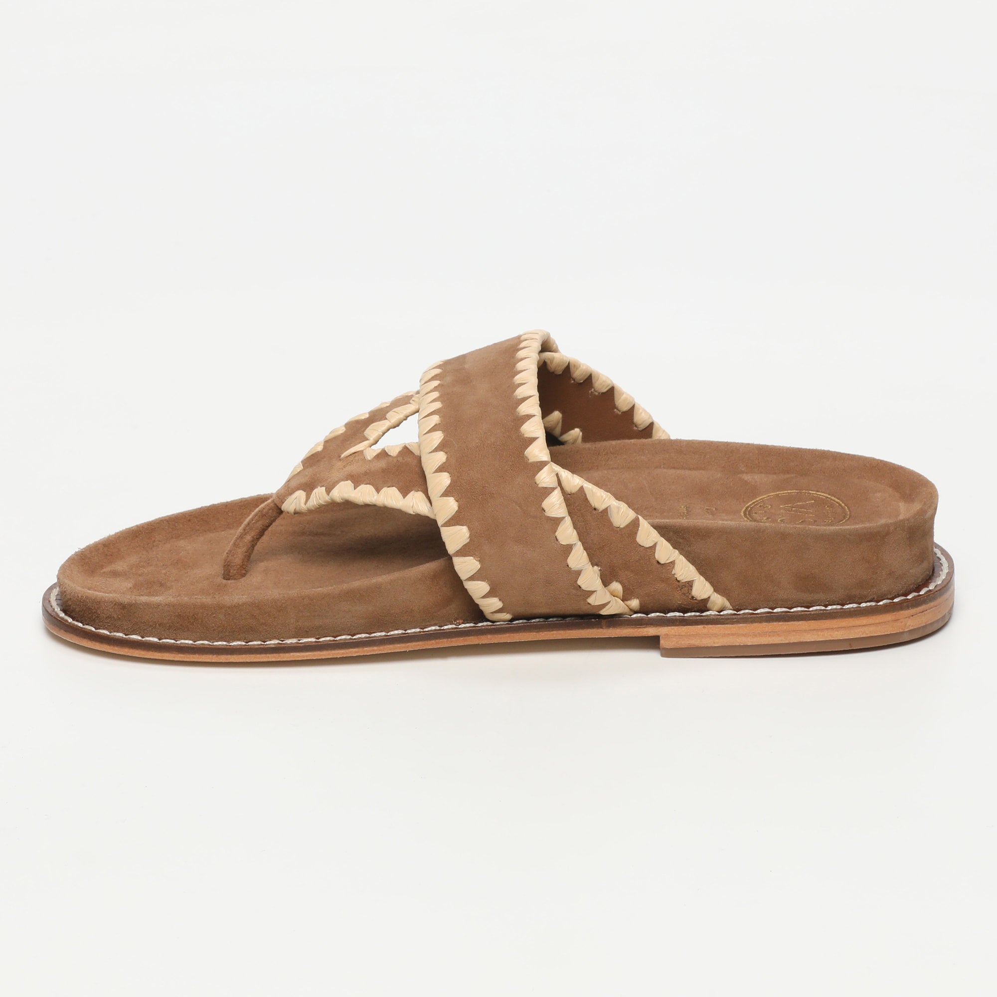 White Sun - Mules Caelum - Camel Goat Suede - Camel+Beige