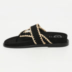 White Sun - Mules Caelum - Black Goat Suede - Black+Beige