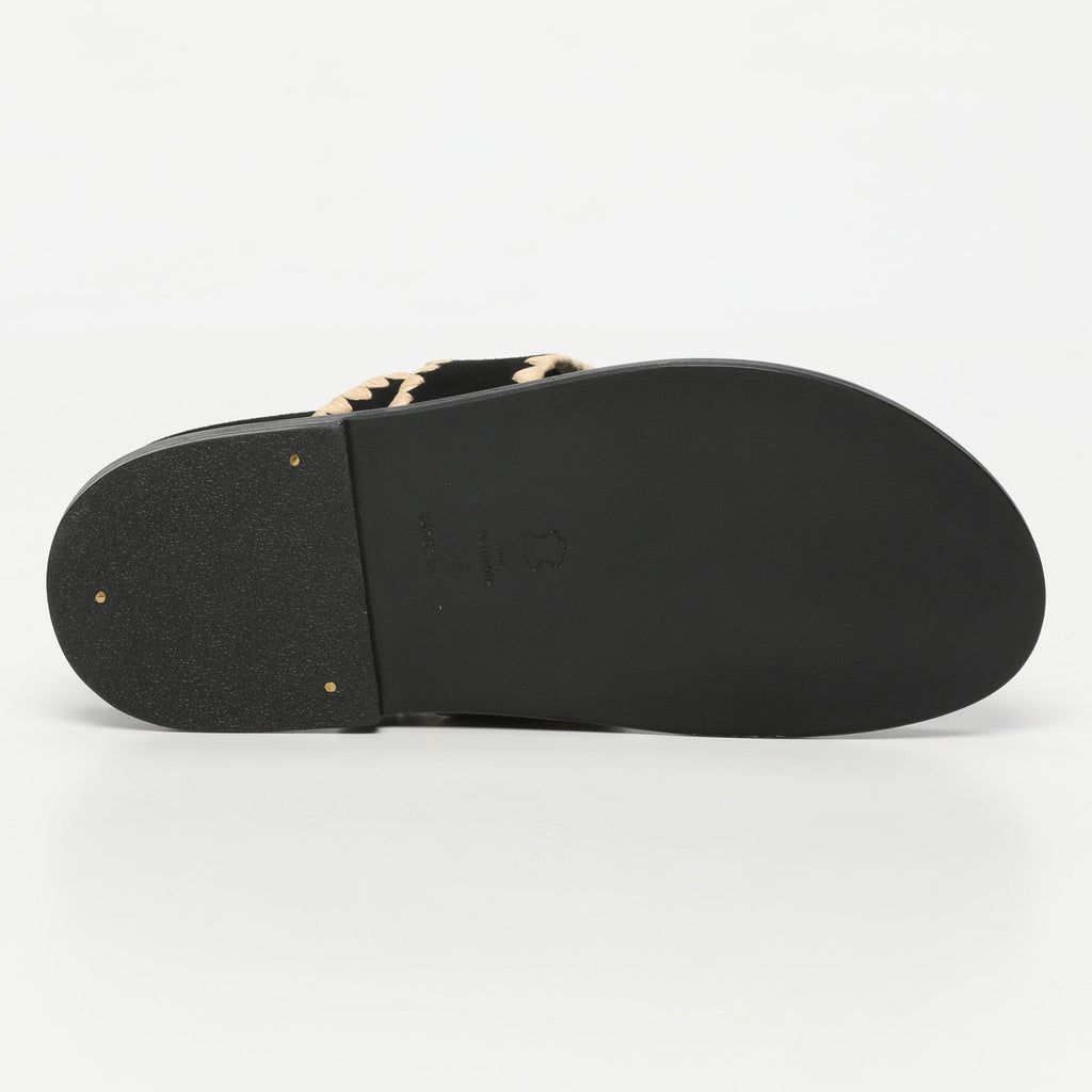 White Sun - Mules Caelum - Black Goat Suede - Black+Beige