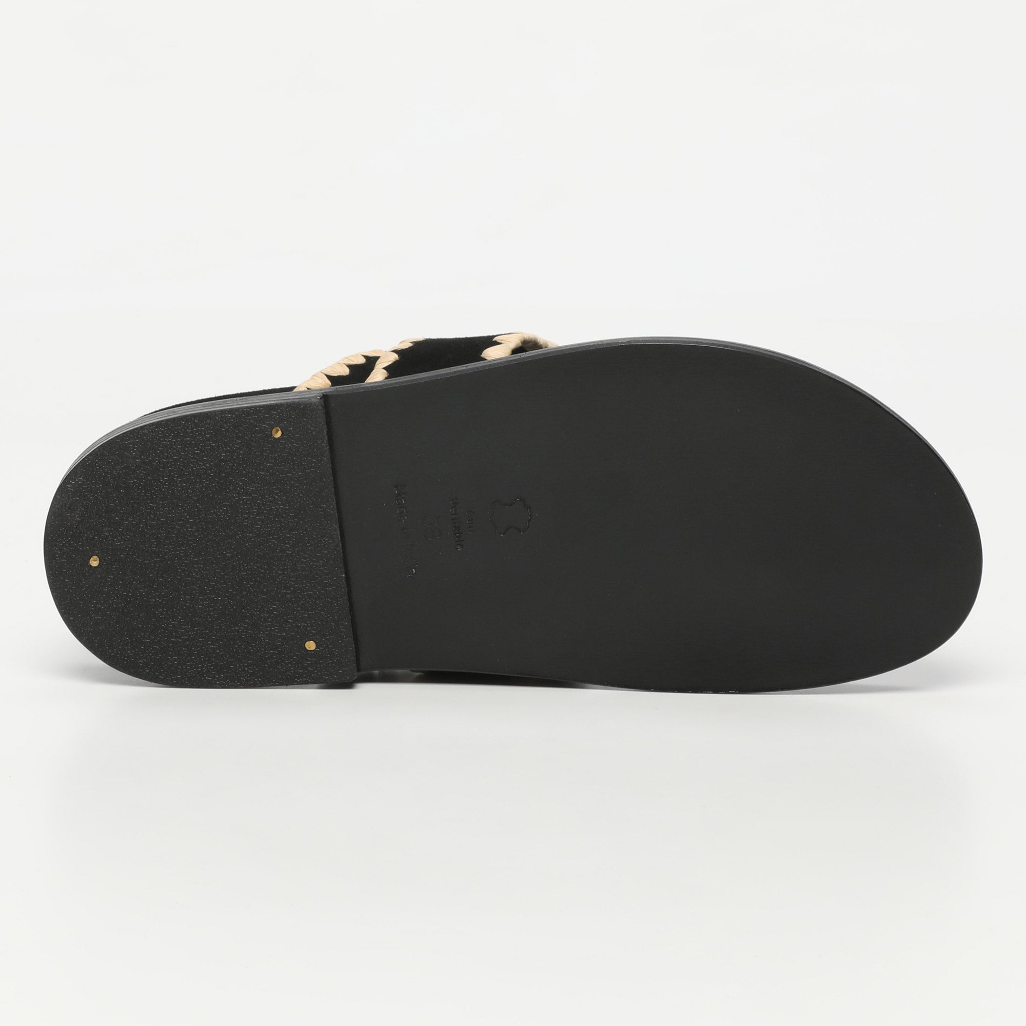 White Sun - Mules Caelum - Black Goat Suede - Black+Beige