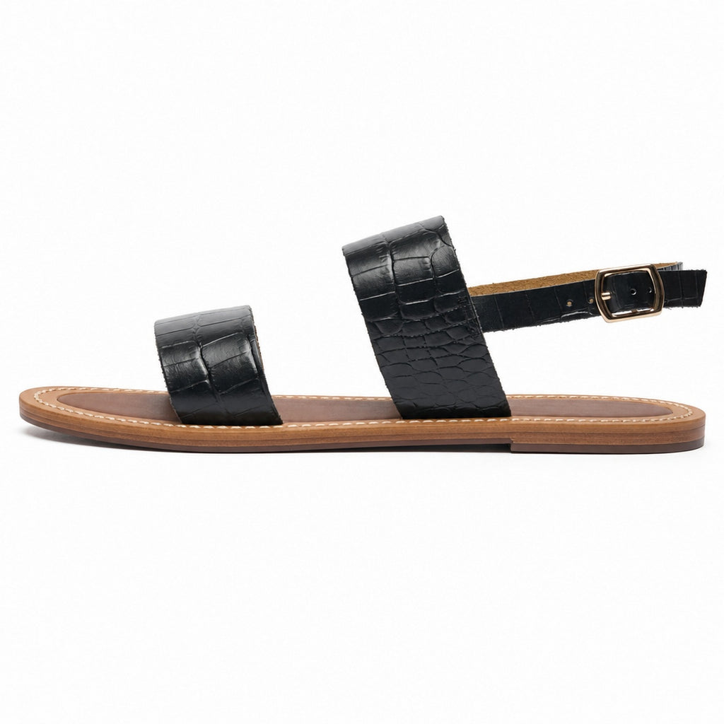 Sandalias Giovanna - Croco Negro