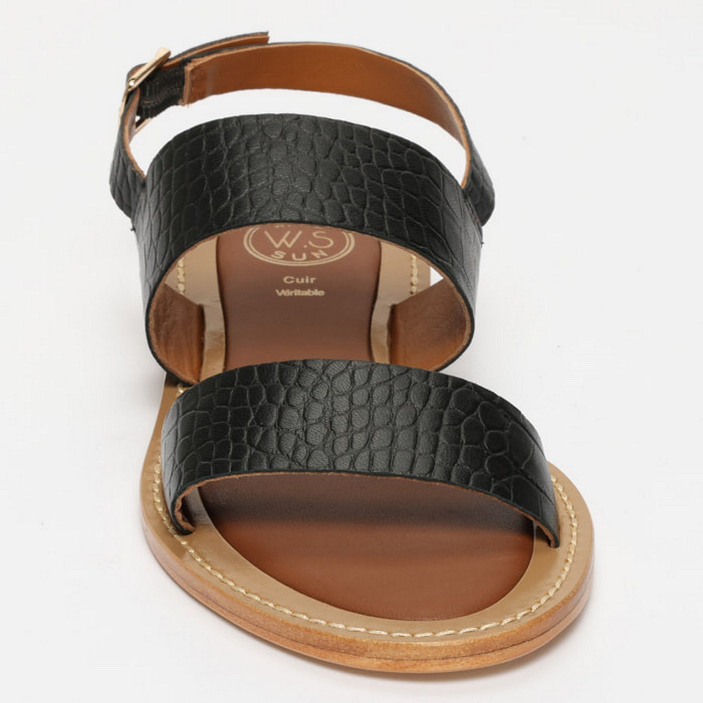 Sandalias Giovanna - Croco Negro