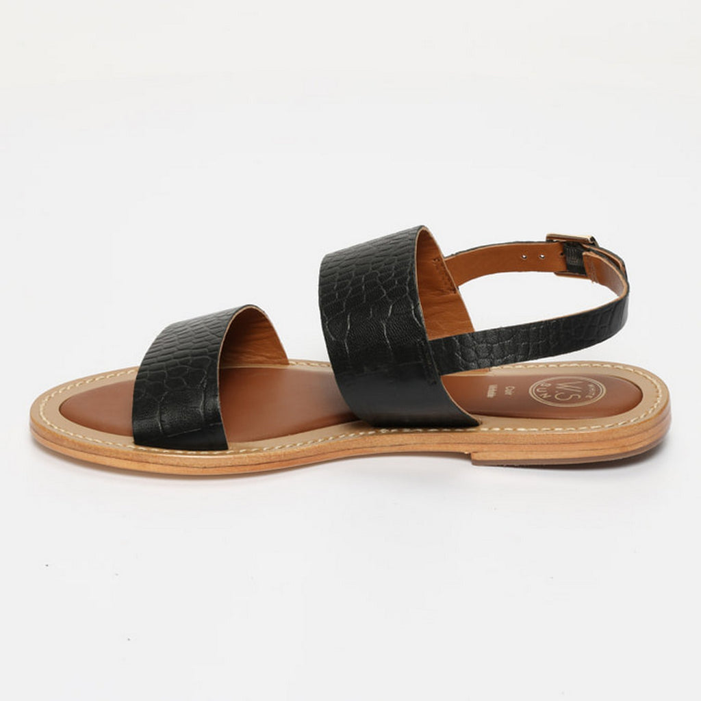 Sandalias Giovanna - Croco Negro