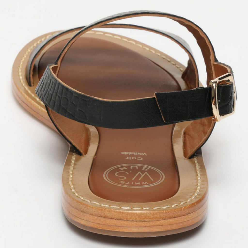 Sandalias Giovanna - Croco Negro