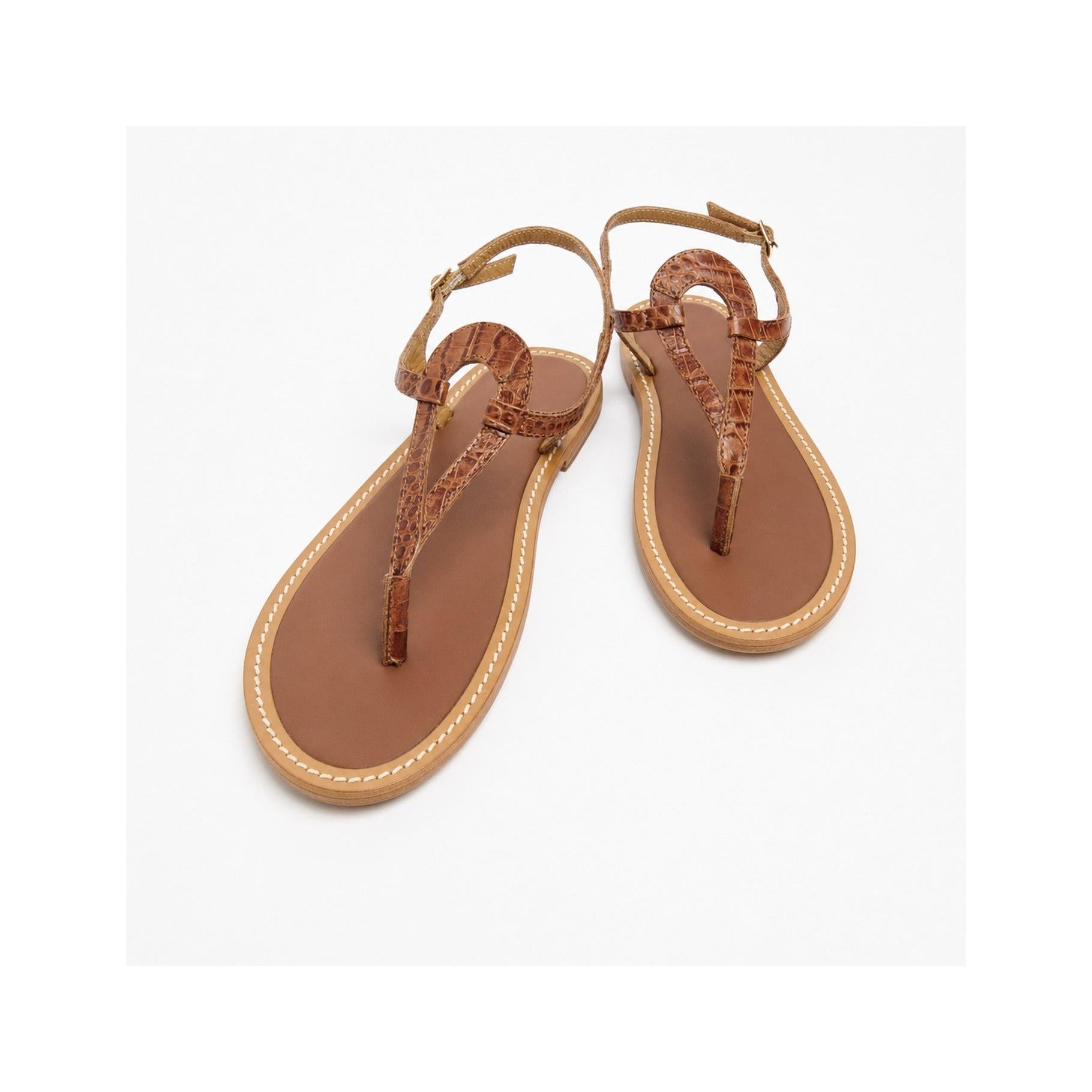 Elvixa Sandals - Camel Croco