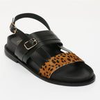 Sandales Zeneta - Brown Leopard+Black