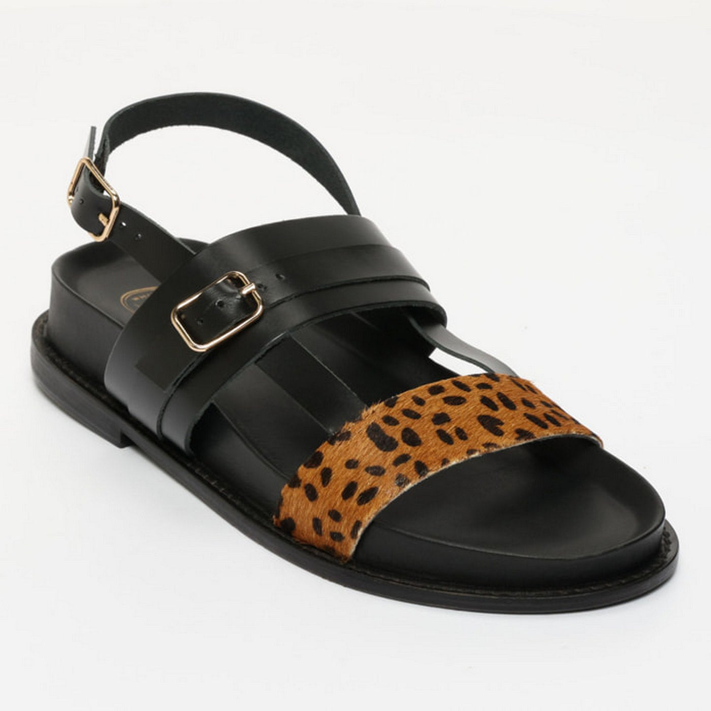Sandales Zeneta - Brown Leopard+Black