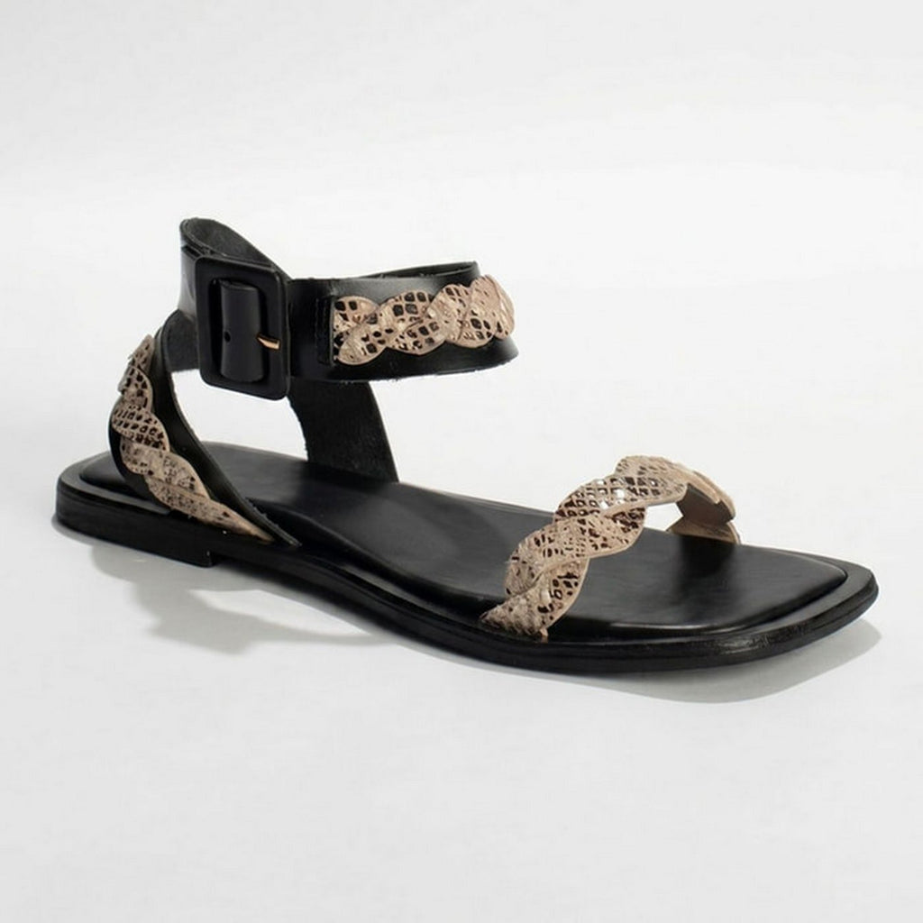 Sandales Ambar - Black+Beige Snake