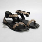 Sandales Ambar - Black+Beige Snake