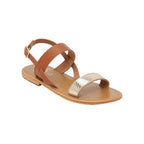White Sun - Sandalias Bursa - Lámina de serpiente dorada - Dorado+marrón